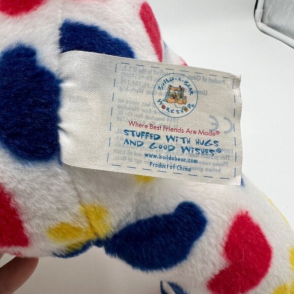 BAB 2011 White Bear with RED Hearts Yellow Paw Prints Blue Bear build a bear toy - Picture 6 of 12